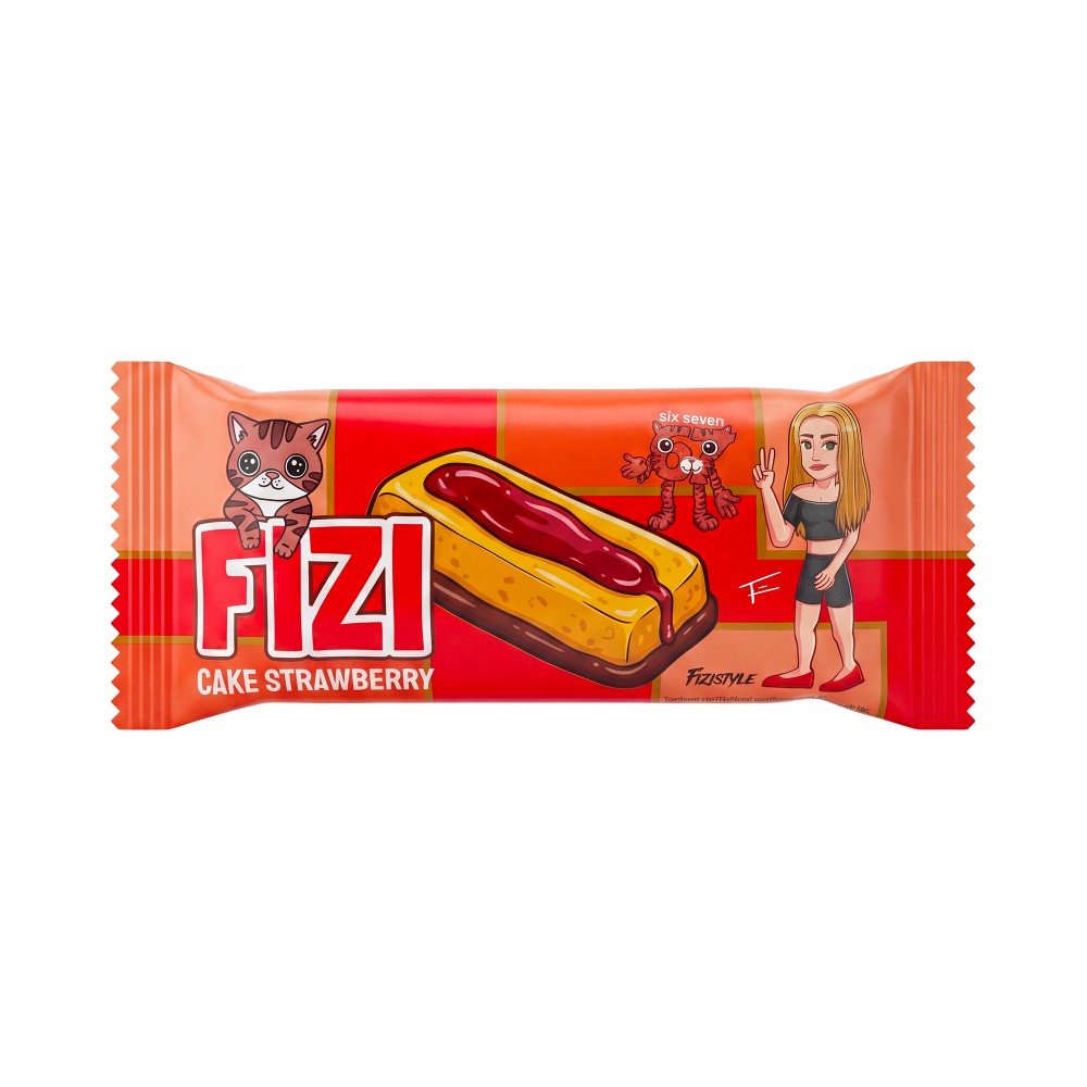 FIZI Cake Strawberry piškot s jahodovou náplní 38 g