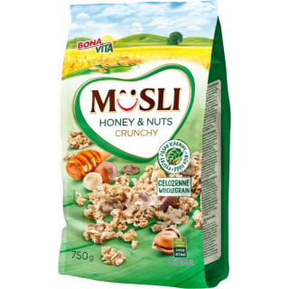 Bona Vita Müsli Crunchy zapékané s medem a lískovými ořechy 750g