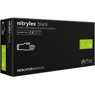 Mercator Medical Rukavice nitrilové nepudrované černé S 100ks