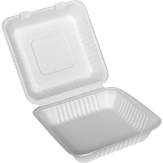Menu box 1-dílný z cukrové třtiny 230x230x75mm 50ks