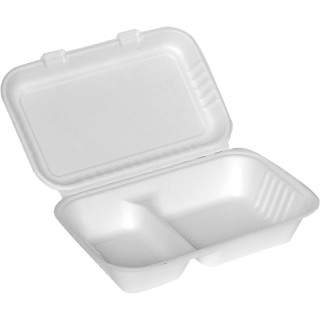Menu box 2-dílný z cukrové třtiny 250x160x70mm 50ks