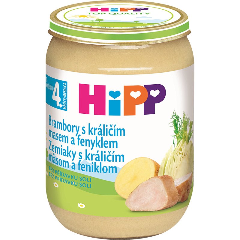 HiPP Kojenecká výživa brambory+králičí maso+fenykl 4.měsíc BIO 190g