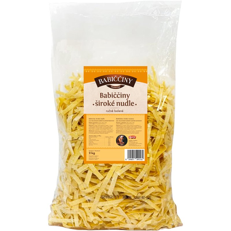 Babiččiny Nudle široké válcované vaječné těstoviny 2kg