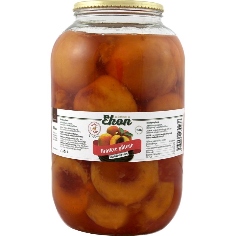 Ekon Broskve půlené bez přidaného cukru 3,5kg