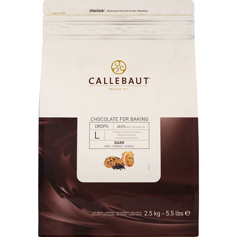 Callebaut Čokoláda hořká 48% kapky L na pečení 2,5kg