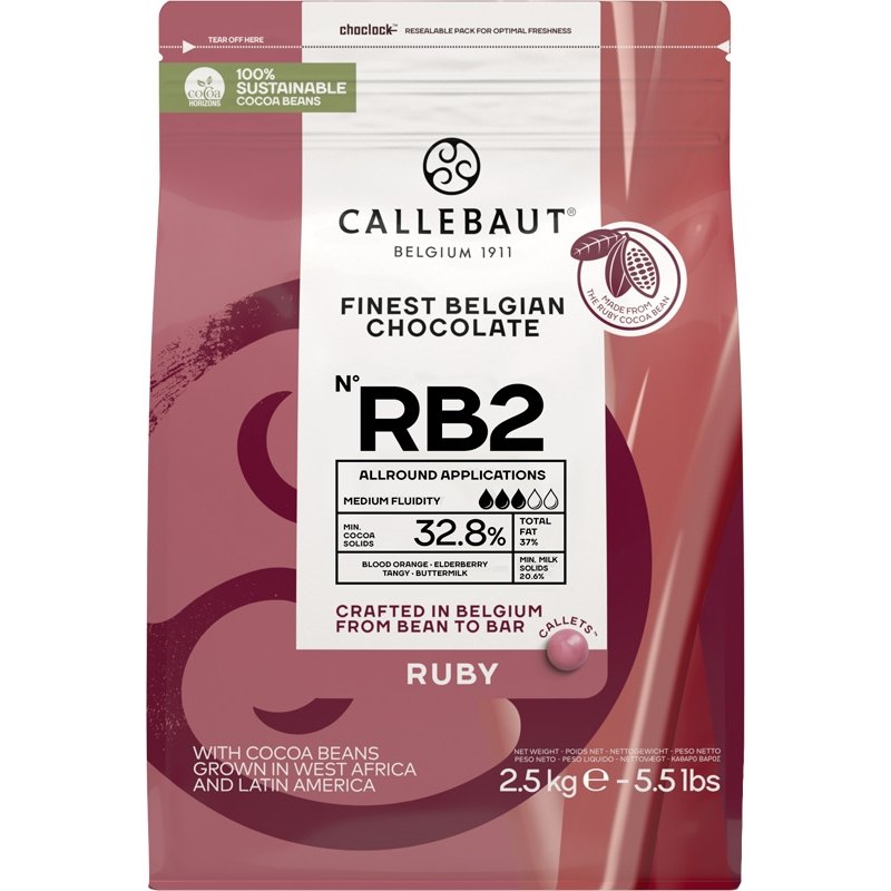 Callebaut Poleva čokoládová ruby 32,8% čočky 2,5kg