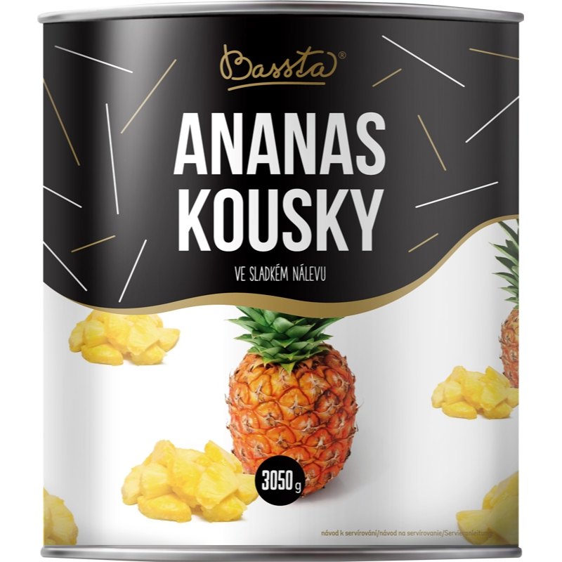 Bassta Ananas kousky ve sladkém nálevu 3,05kg