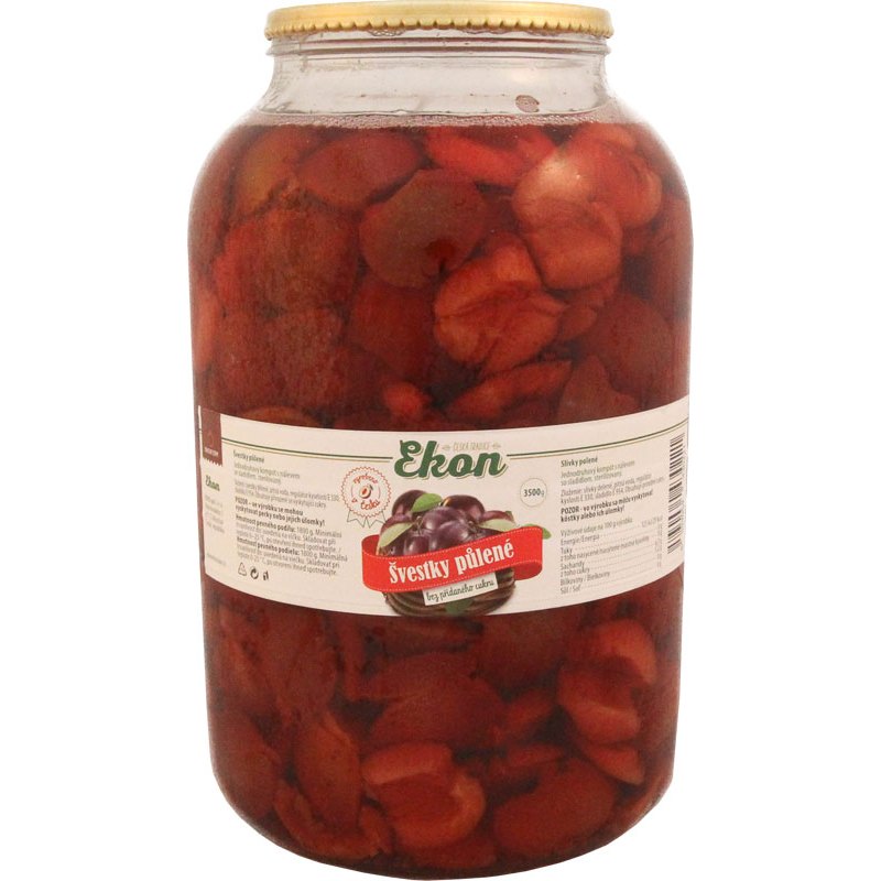 Ekon Švestky půlené bez přidaného cukru 3500g