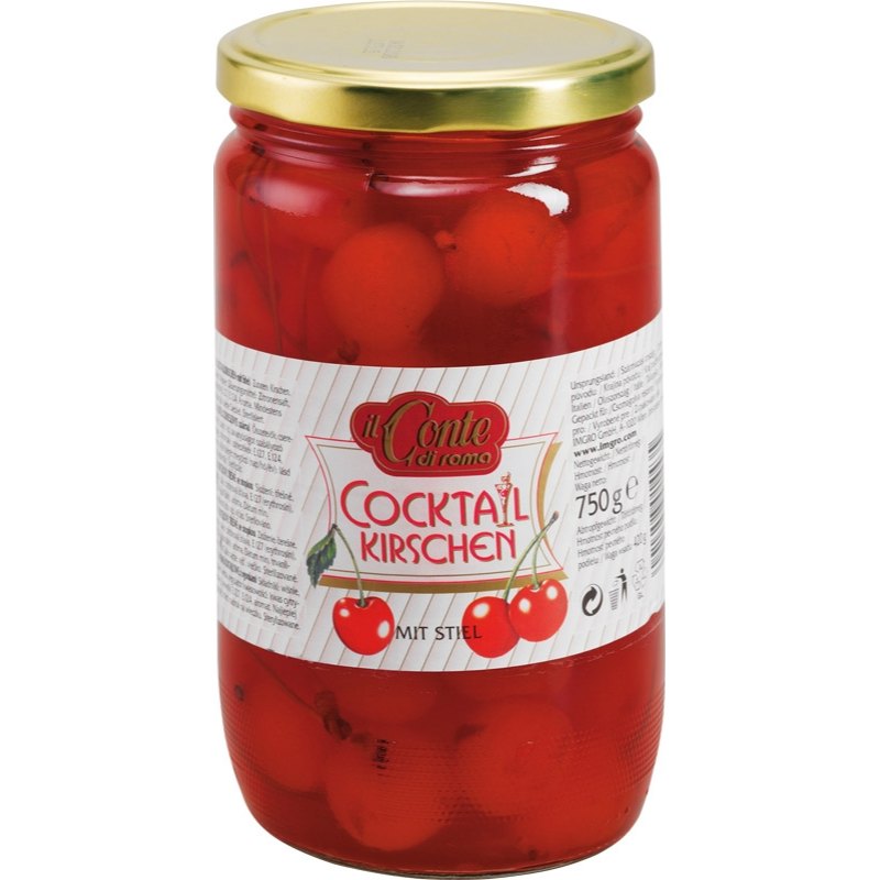Conte di Roma Koktejlové třešně červené se stopkou 750g