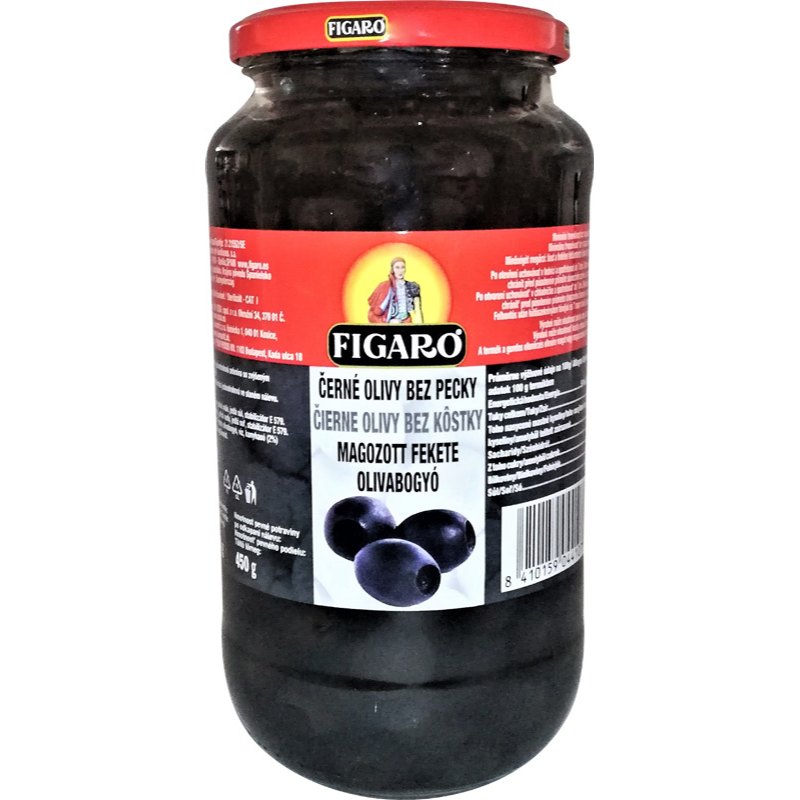 Figaro Olivy černé bez pecky 920g