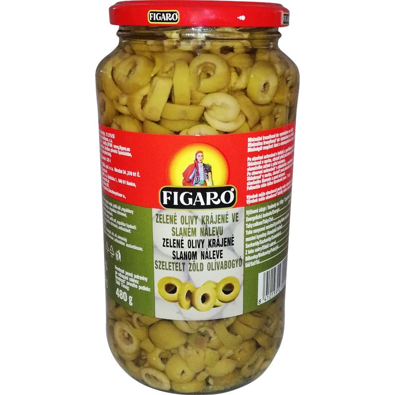 Figaro Olivy zelené krájené 920g