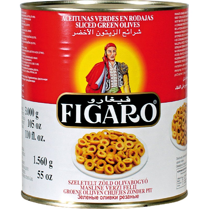 Figaro Olivy zelené krájené 3kg