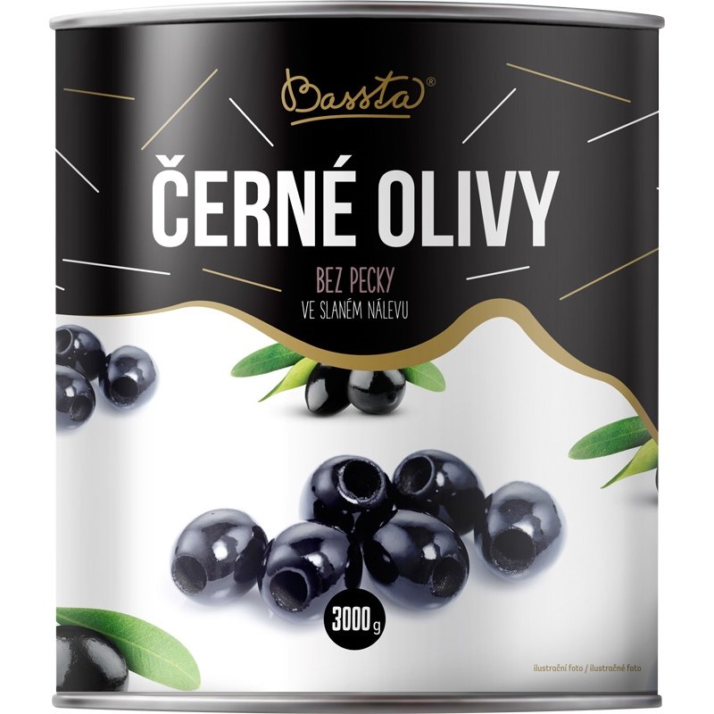 Bassta Olivy černé bez pecky 3kg