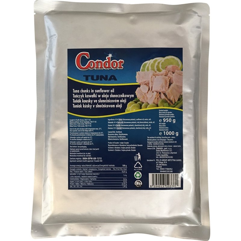 Condor Tuňák kousky ve slunečnicovém oleji 1kg