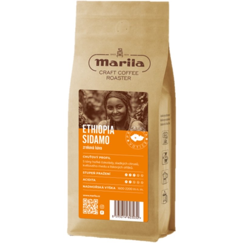 Marila Ethiopia Sidamo zrnková káva 400g
