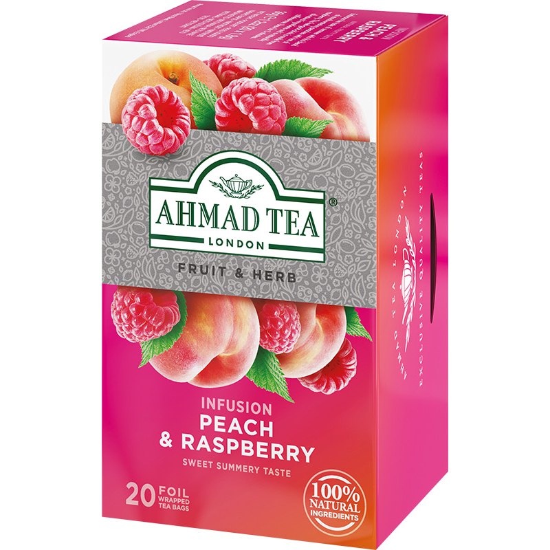 Ahmad Tea Čaj ovocný malina+broskev 20x1,8g