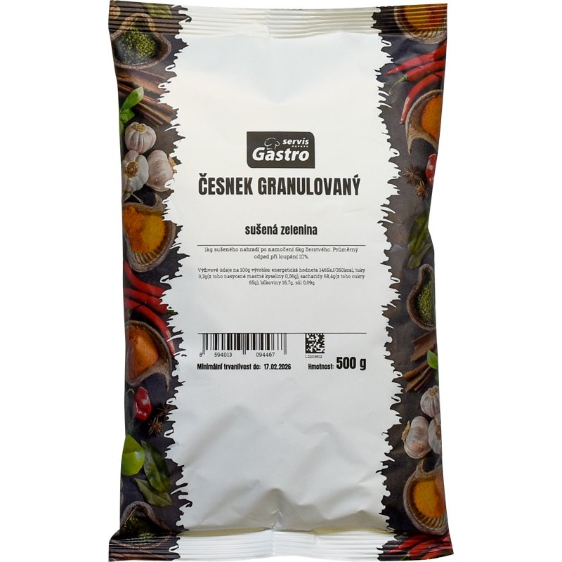 Gastro Servis Koření česnek granulovaný 500g