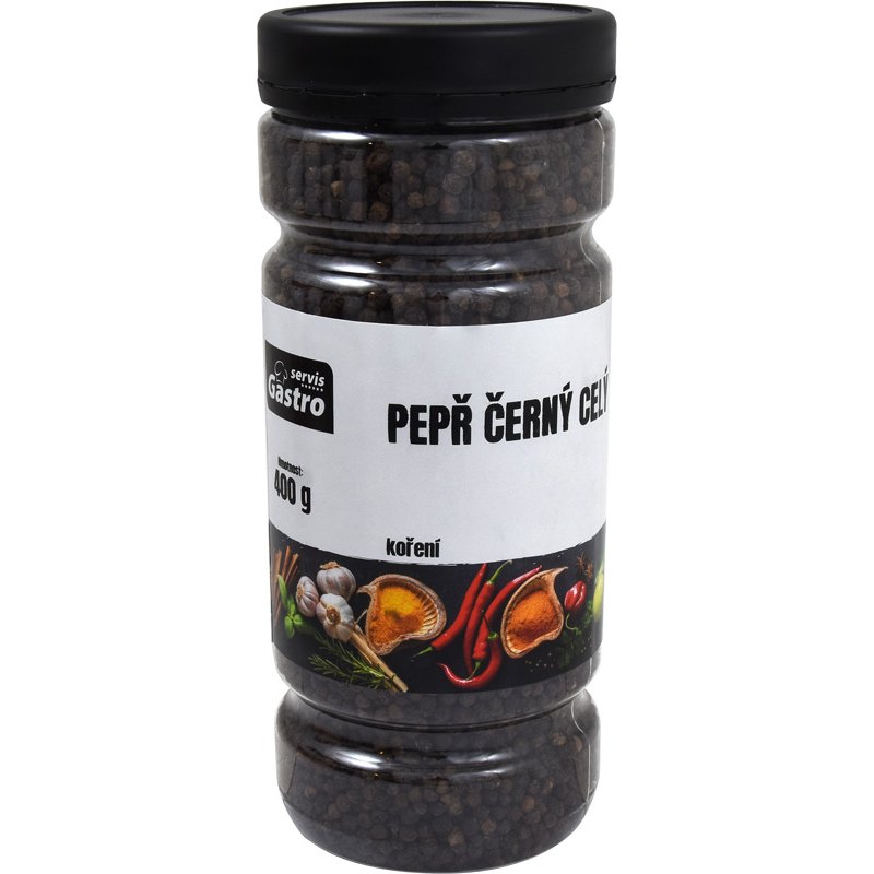 Gastro Servis Koření pepř černý celý 400g dóza