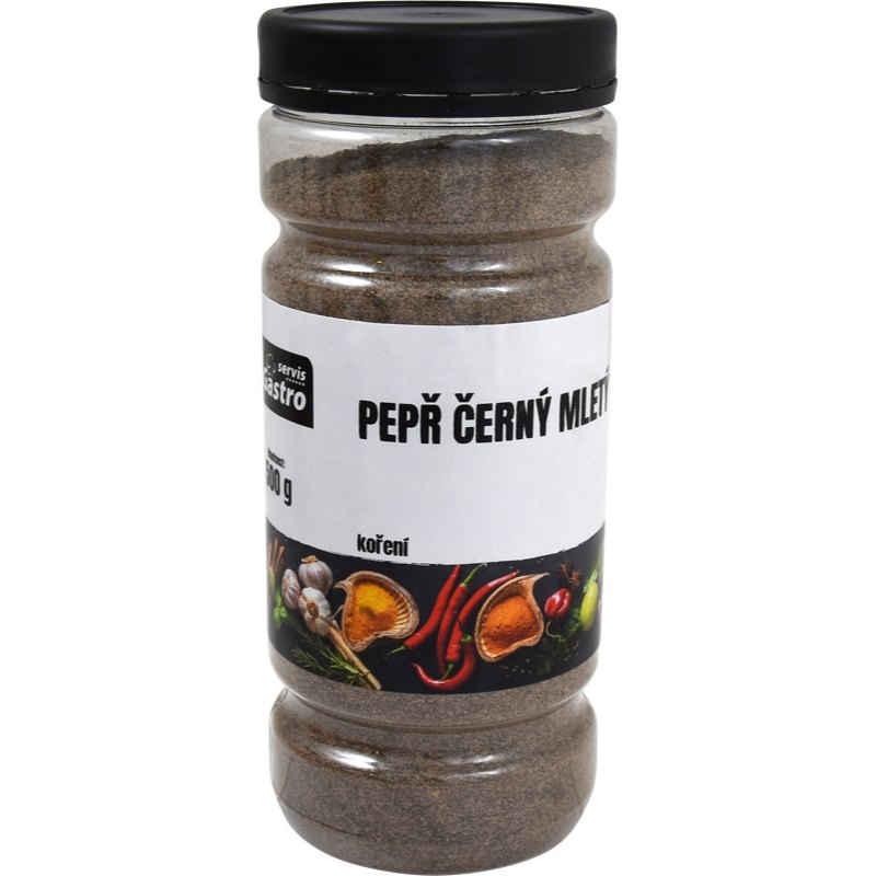 Gastro Servis Koření pepř černý mletý 500g dóza