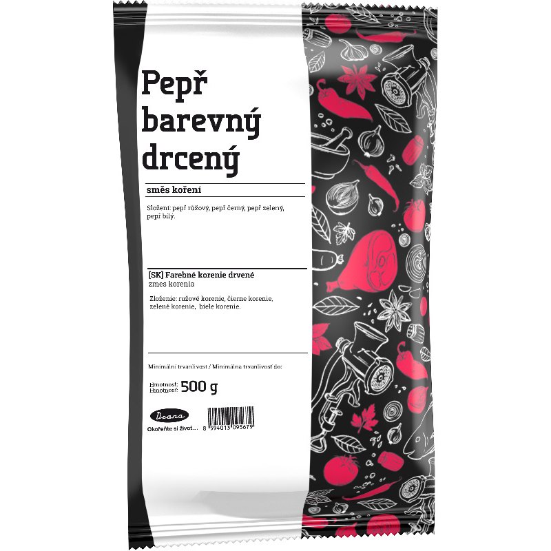 Drana Koření pepř barevný drcený 500g