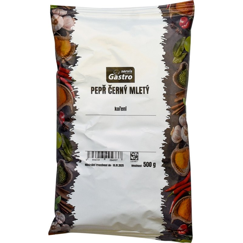 Gastro Servis Koření pepř černý mletý 500g