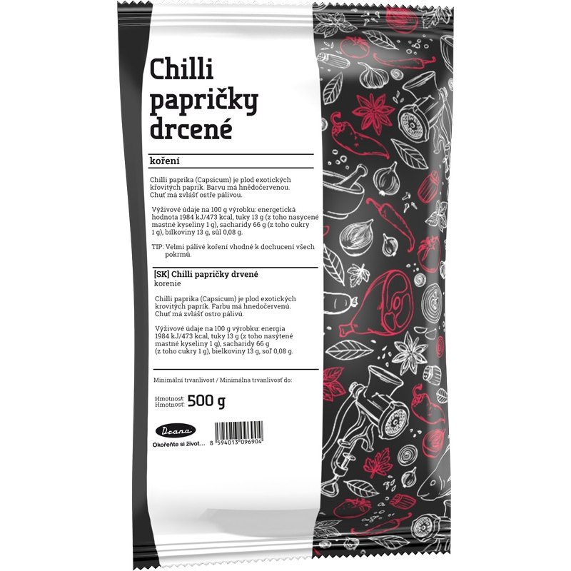 Drana Koření chilli papričky drcené 500g
