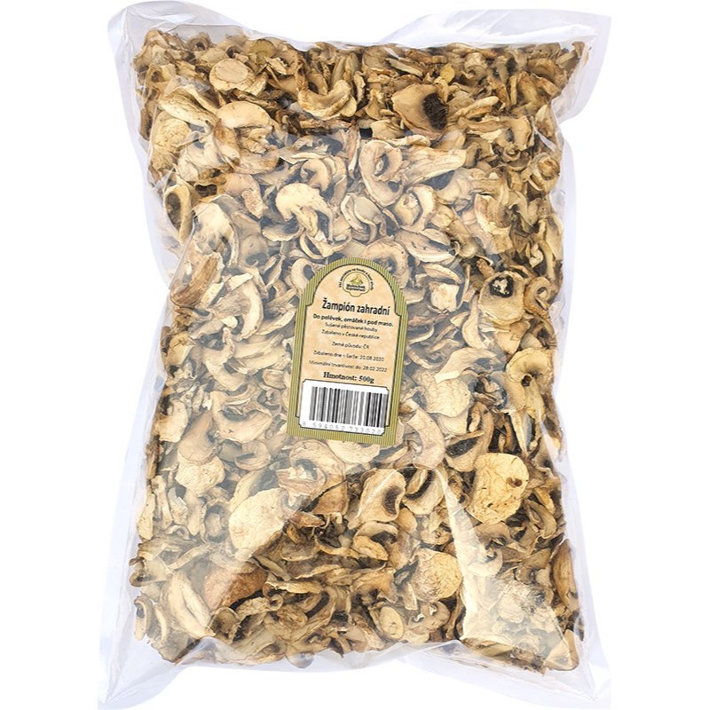 Holoubek & pravnuci Žampión bílý zahradní sušený plátky 500g