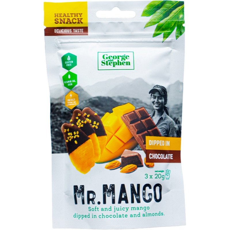 George and Stephen Mr.Mango Mango sušené v mléčné čokoládě (3x20g) 60g