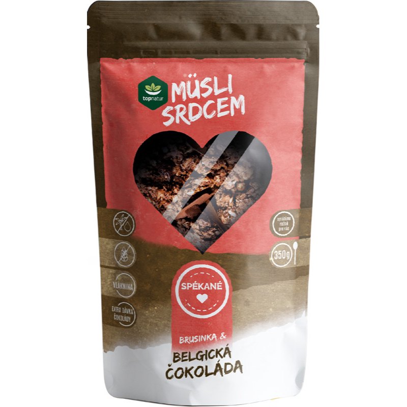 Topnatur Müsli srdcem belgická čokoláda+brusinky 350g