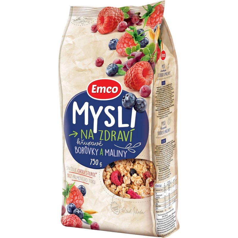 Emco Mysli Na Zdraví křupavé borůvky a maliny 750g
