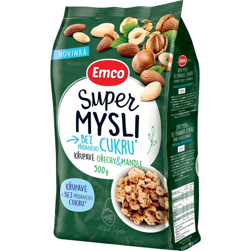 Emco Super Mysli bez přidaného cukru ořech a mandle 500g