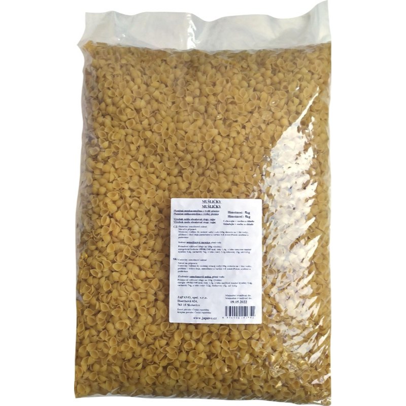 Japavo Mušličky semolinové těstoviny 5kg