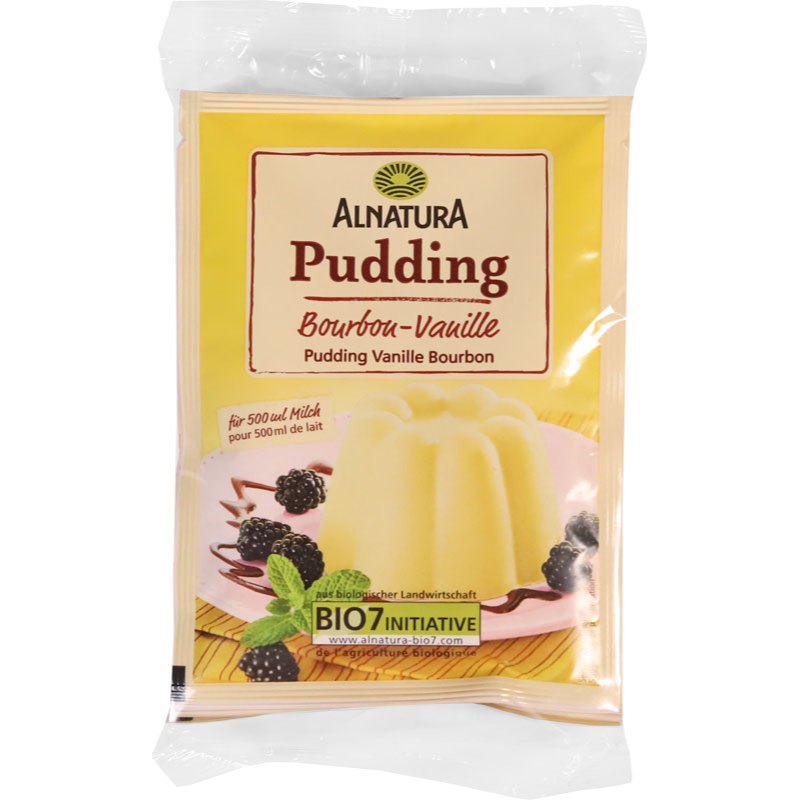 Alnatura Pudink vanilkový s mletým vanilkovým luskem Bourbon BIO 3x40g