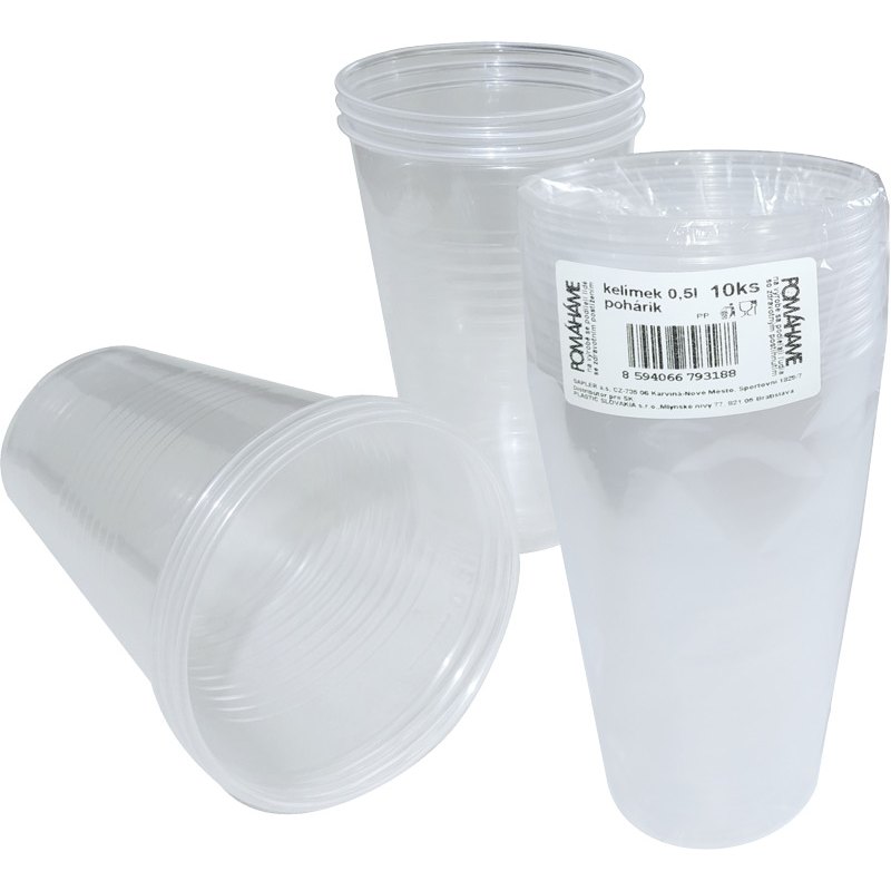 Plastový kelímek transparentní 500ml 10ks