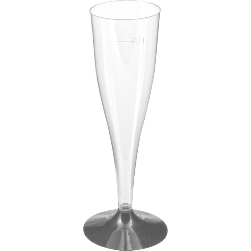 Pohárek na sekt 100ml s černou nožkou 20ks