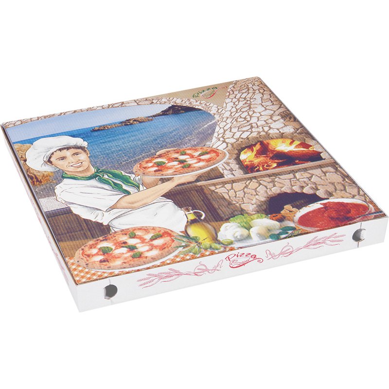 Krabice pizza z vlnité lepenky 40x40x4cm 100ks