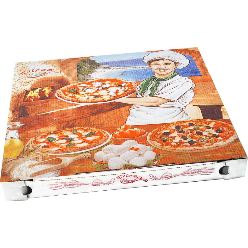 Krabice pizza z vlnité lepenky 32,5x32,5x3cm 100 ks