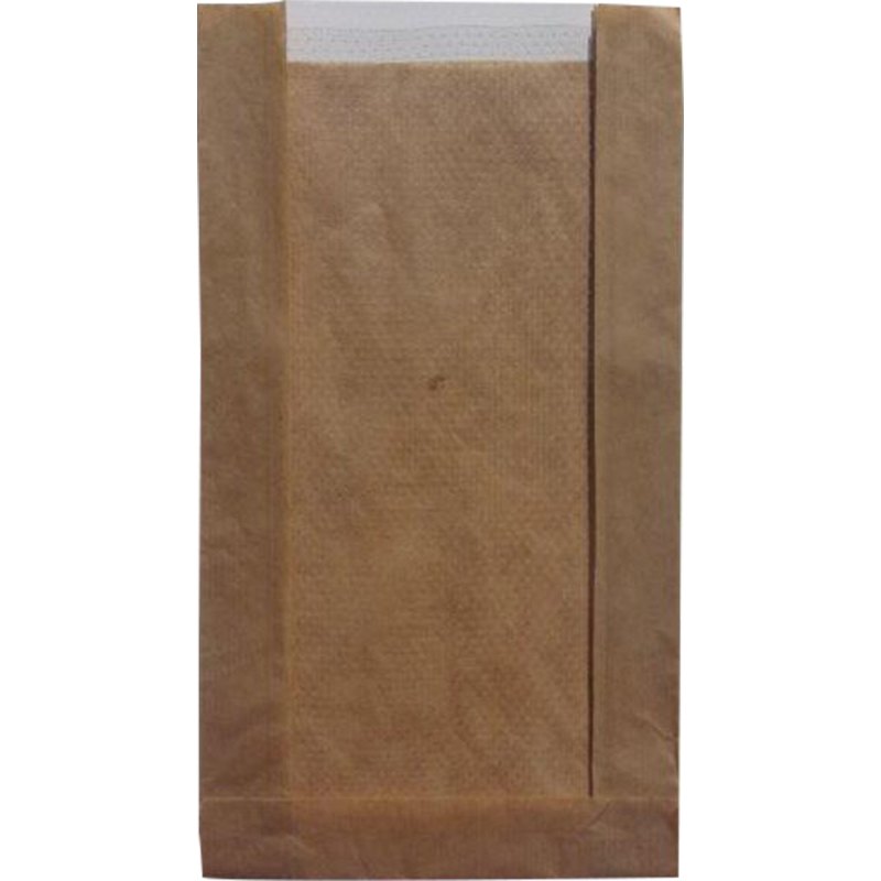 Papírové sáčky 160+60x280mm hnědý rýhovaný s oknem 1000ks