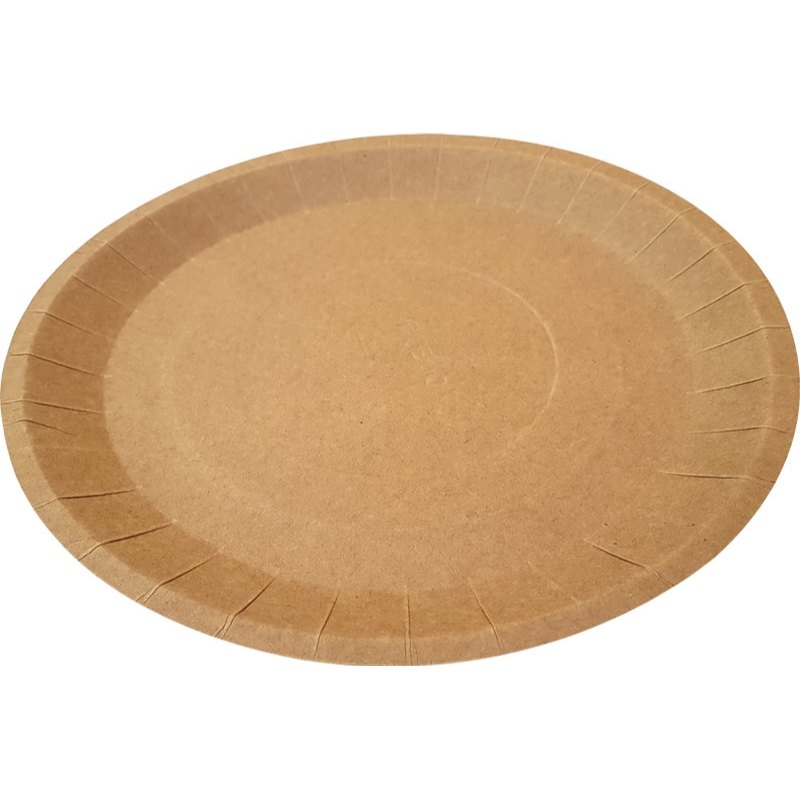 Papírový talíř mělký Kraft 23cm 100ks