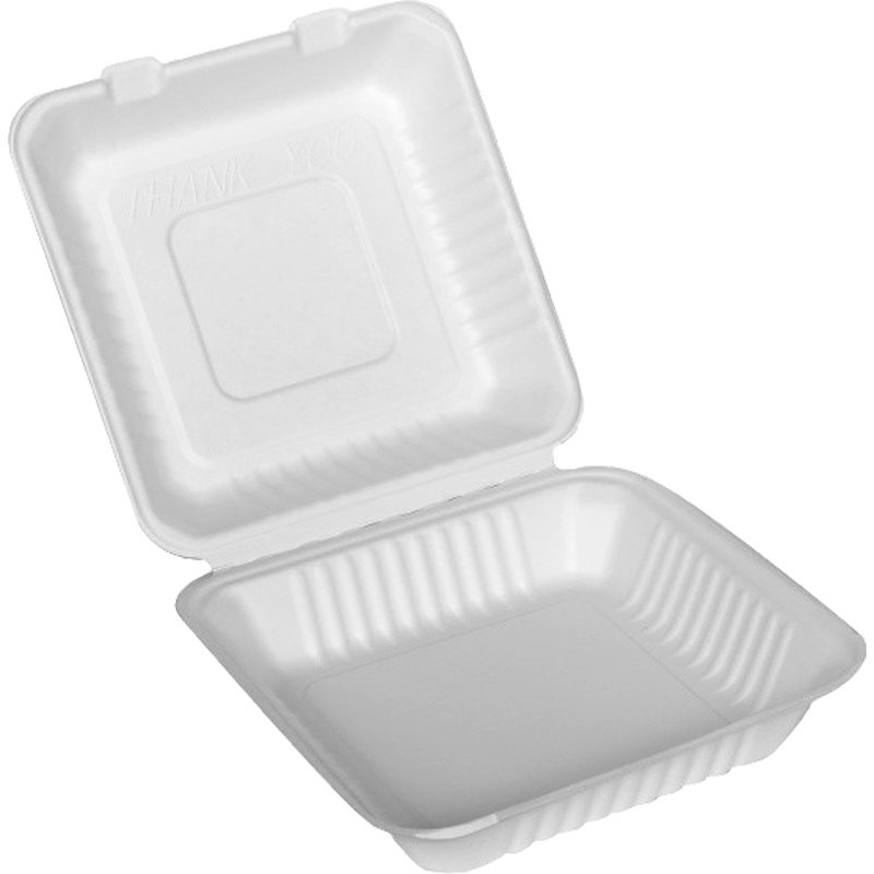 Menu box 1-dílný z cukrové třtiny 230x230x75mm 50ks