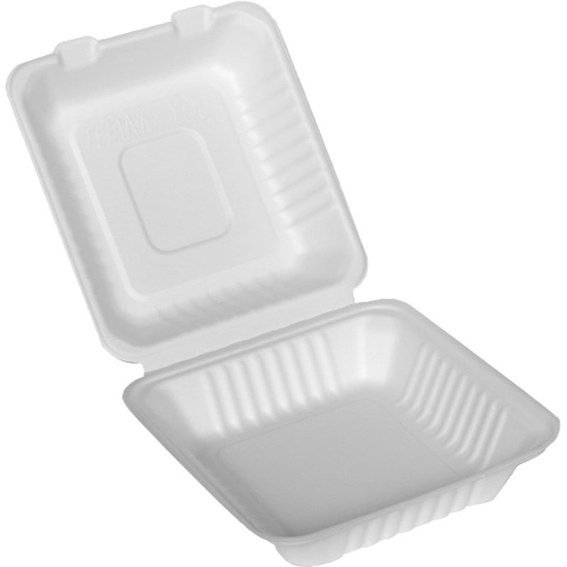 Menu box 1-dílný malý z cukrové třtiny 200x200x75mm 50ks