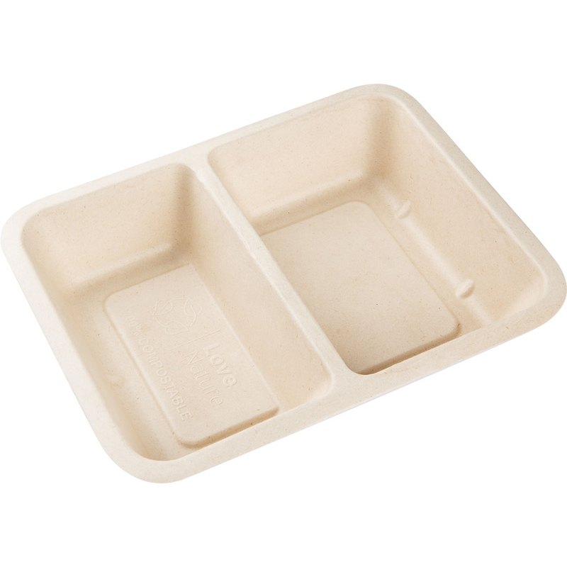 Menu miska z cukrové třtiny pro zatavovací systémy 2-dílná 227x178x45mm 50ks