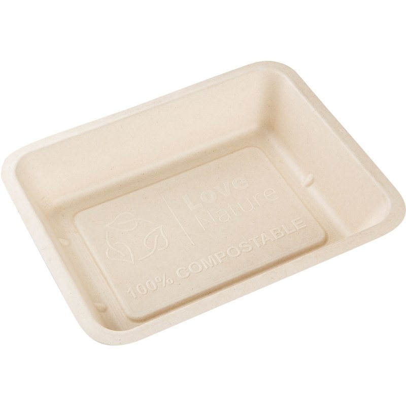 Menu miska z cukrové třtiny pro zatavovací systémy 1-dílná 227x178x45mm 50ks