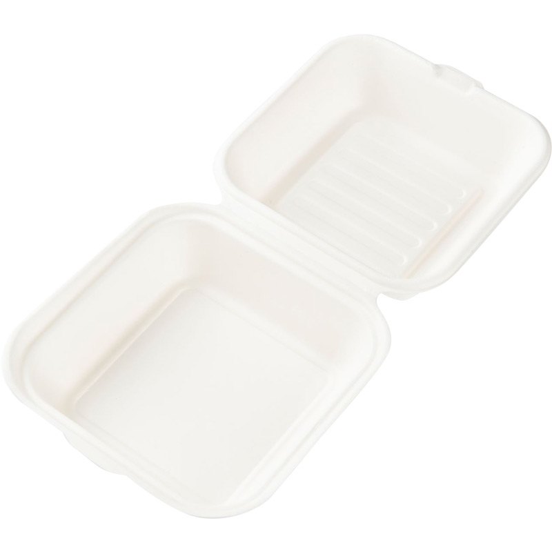 Box na hamburger z cukrové třtiny 152x152x75mm 50ks