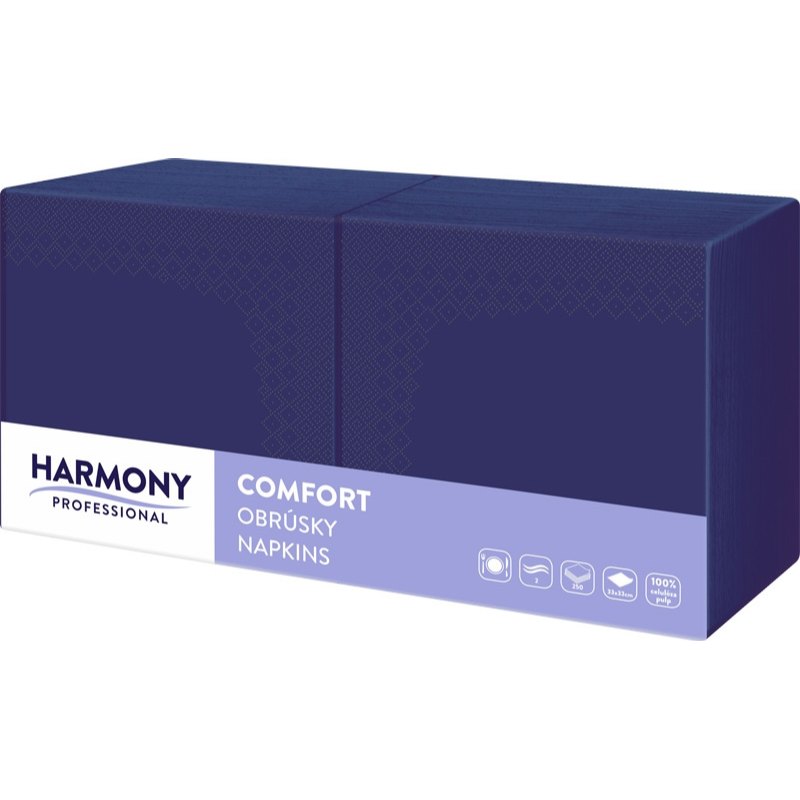 Harmony Professional Ubrousky 33x33 tmavě modré 2-vrstvé 250ks