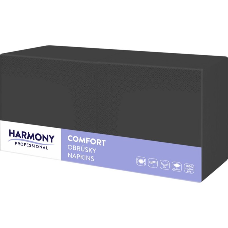 Harmony Professional Ubrousky 33x33cm černé 2-vrstvé 250ks