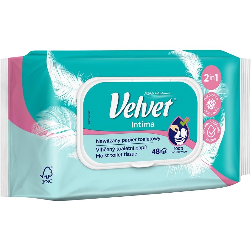 Velvet Toaletní papír vlhčený Intimo 48ks