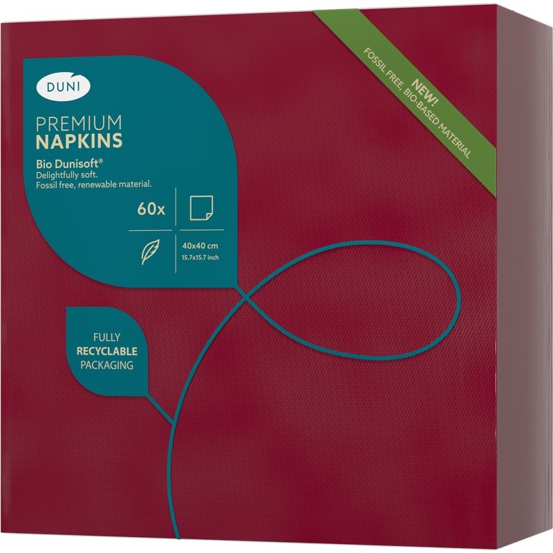 Duni Premium Gastro Ubrousky bio dunisoft 40x40cm bordó 60ks