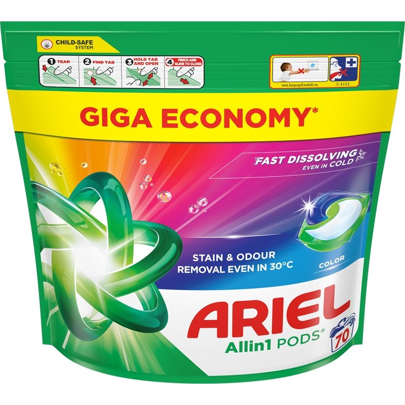 Ariel Kapsle na praní color 70ks
