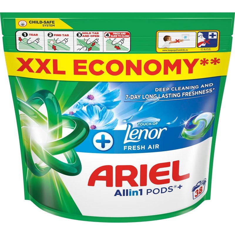 Ariel Kapsle na praní touch of lenor fresh air+ 38ks